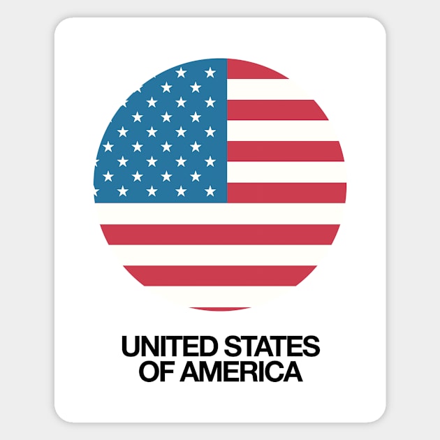 United States of America Classic Round Design Sticker by Designtigrate